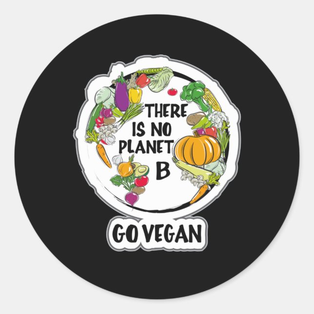 Adesivo Go Vegan Vegetarian Veggie Vegism Comida Dif Idea (Frente)