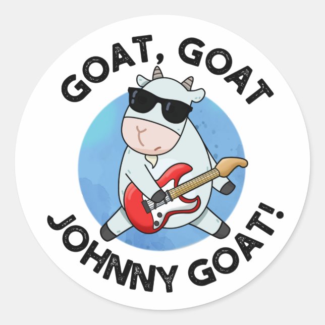 Adesivo Goat Goat Johnny Goat Funny Music Pun (Frente)