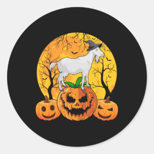 Adesivo Goat Halloween Bruxa Abóbora Engraçada Cabra Cabra