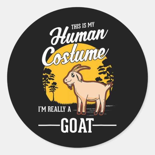Adesivo Goat Human Costume Halloween Goat (Frente)