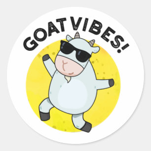 Adesivo Goat Vibes Funny Good Vibes Animal Pun