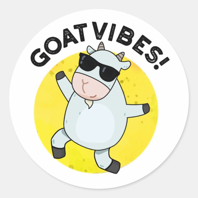 Adesivo Goat Vibes Funny Good Vibes Animal Pun (Frente)