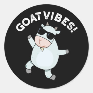 Adesivo Goat Vibes Funny Good Vibes Animal Pun Dark BG