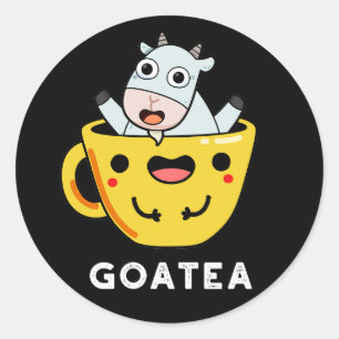 Adesivo Goatea Funny Goat Tea Pun Dark BG