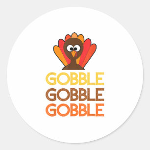 Adesivo gobble gobble gobble, ação de graças engraçada com