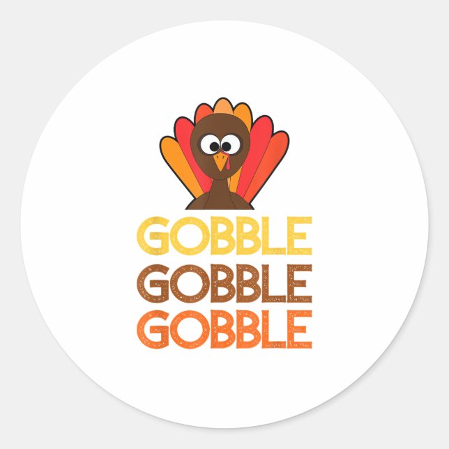 Adesivo gobble gobble gobble, ação de graças engraçada com (Frente)