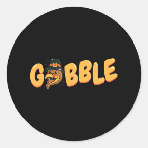 Adesivo Gobble Pilgrim Turquia Engraçado Ação de Graças Tu
