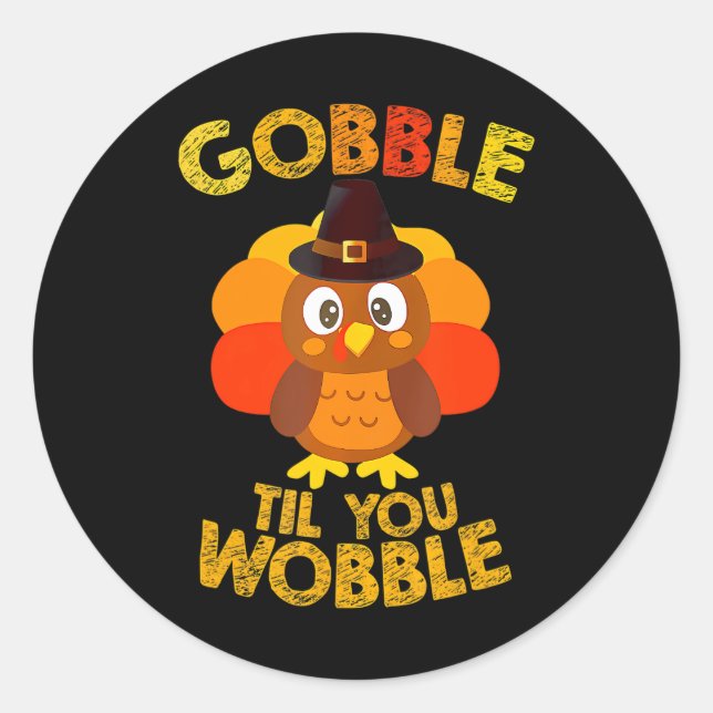 Adesivo Gobble Til You Wobble Graças Boys Turkey (Frente)