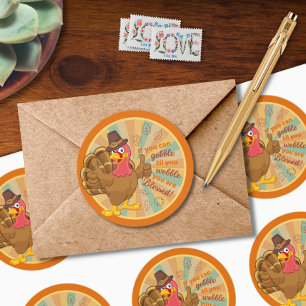 Adesivo Gobble Til You Wobble Turkey Sticker