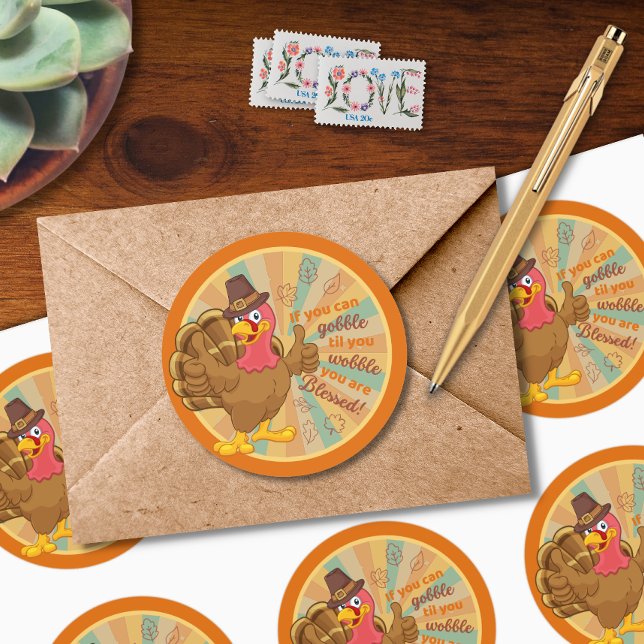 Adesivo Gobble Til You Wobble Turkey Sticker (Criador carregado)