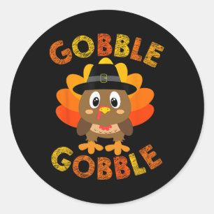 Adesivo Gobble Turkey Pequenos Meninos Meninas Crianças Aç