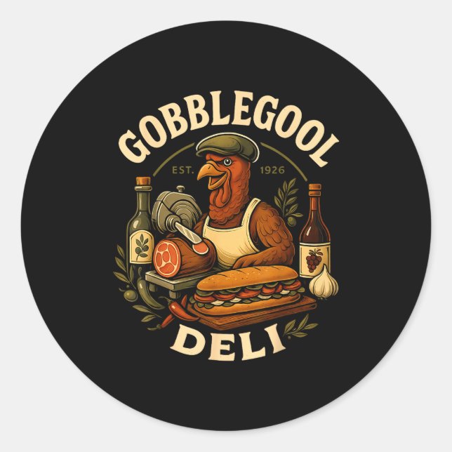 Adesivo Gobbol Turkey Thanksgiving Italian Turkey Chef  (Frente)