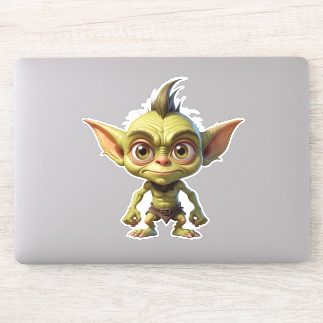 Adesivo Goblin de Cartoon Bonito com Orelhas Pontas (Computador)