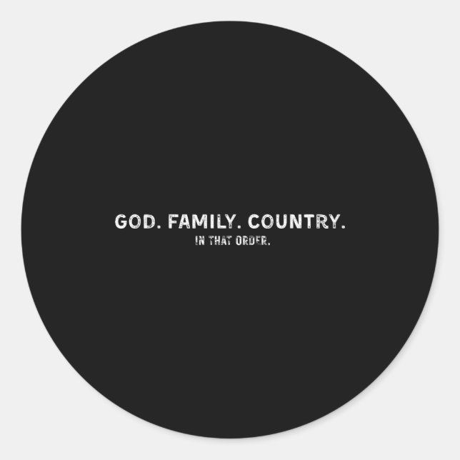 Adesivo God Family Country In That Order  (Frente)