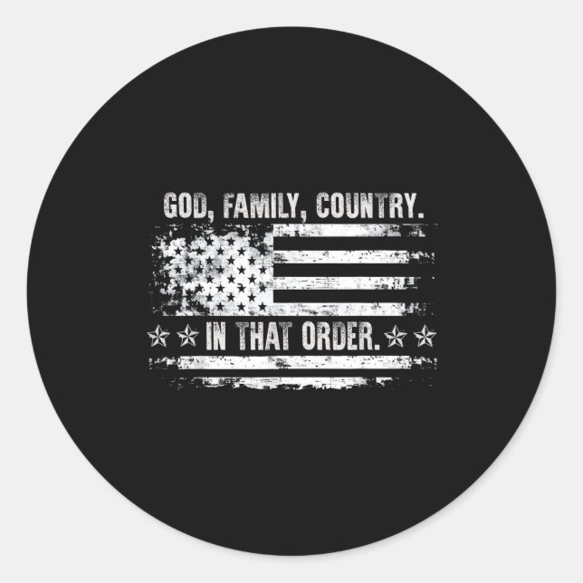 Adesivo God Family Country Patriotic Faith Pride Usa For S (Frente)