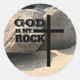 Adesivo God is My Rock Bible Verse Black Cross Christian