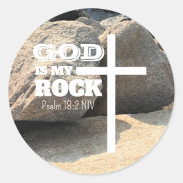 Adesivo God is My Rock Bible Verse White Cross Christian