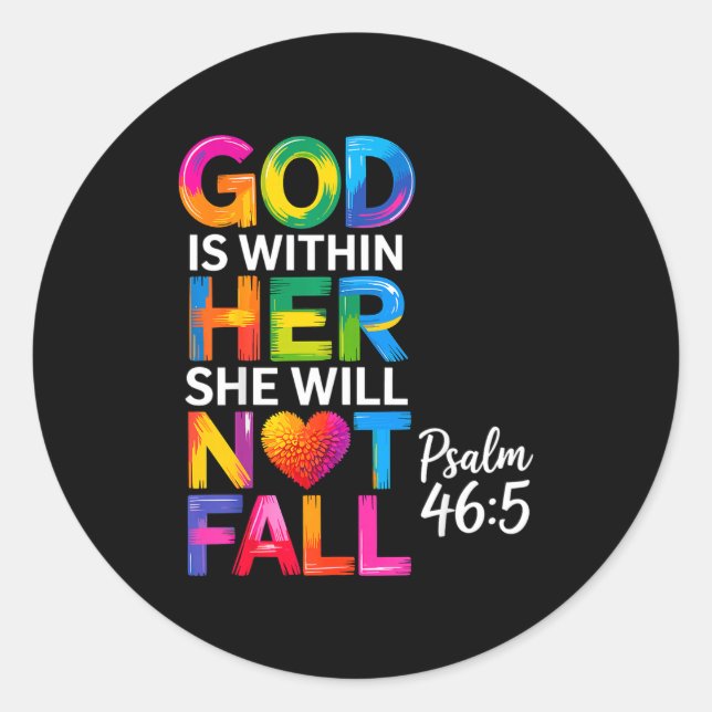 Adesivo God Is Within Her She Will Not Fall Psalm 46-5  (Frente)