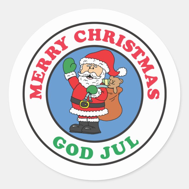 Adesivo God Jul Swedish Christmas Santa (Frente)