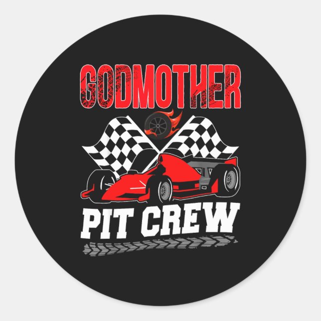 Adesivo Godmother T Crew Racing Family Race Car Birthday B (Frente)