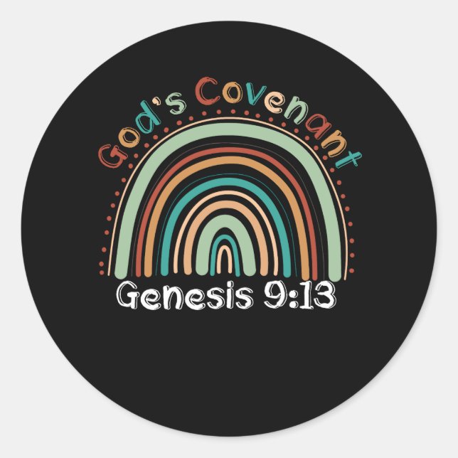 Adesivo Gods Covenant Boho Rainbow Genesis 9 13 Christian (Frente)