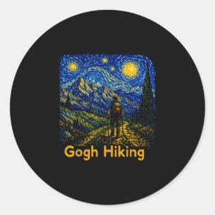 Adesivo Gogh caminhando divertido caminhante noite estrela