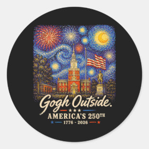 Adesivo Gogh Fora do 250º Aniversário 1776 2026 Pintar O