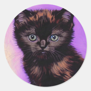 Adesivo Gogh Style Purple Cat