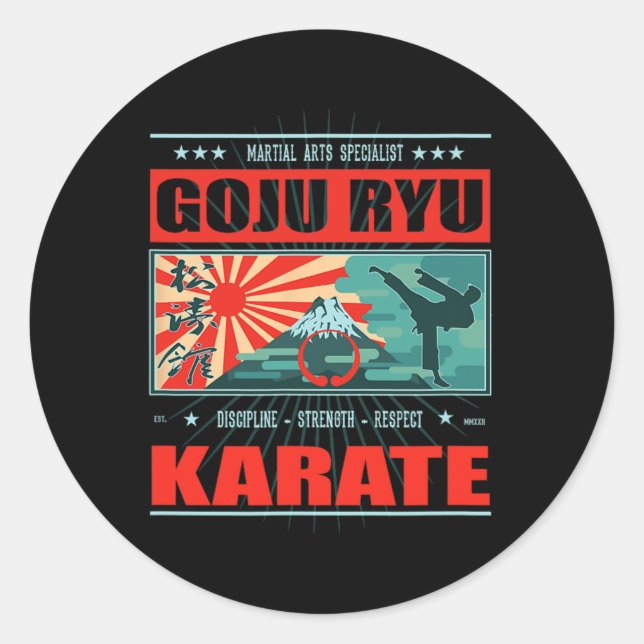 Adesivo Goju Ryu Karate Kanji (Frente)