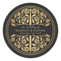 Gold Black Royal Medieval Sword Wedding 