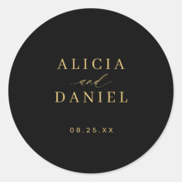 Adesivo Gold black simple minimalist elegant wedding