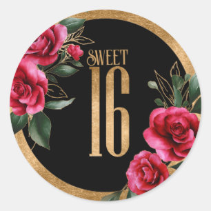 Adesivo Gold Foil Floral Sweet Six Black ID756