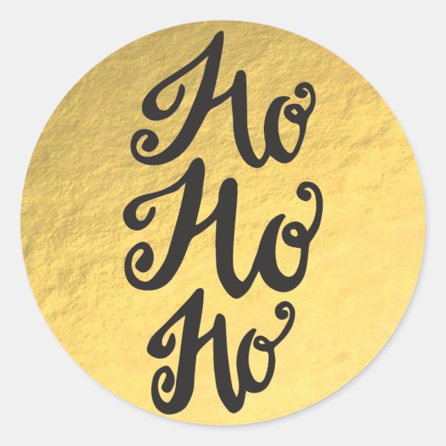 Adesivo Gold Foil Glam Shiny Natal Ho HO HO HO (Frente)