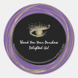Adesivo Gold Foil Purple Lash Beaut Salon Business