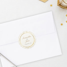 Adesivo Gold Geometric Wedding Envelope Seal Sticker