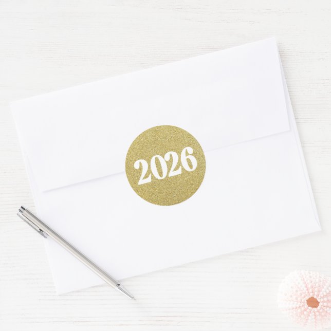 Adesivo Gold glitter 2026 stickers  (Envelope)