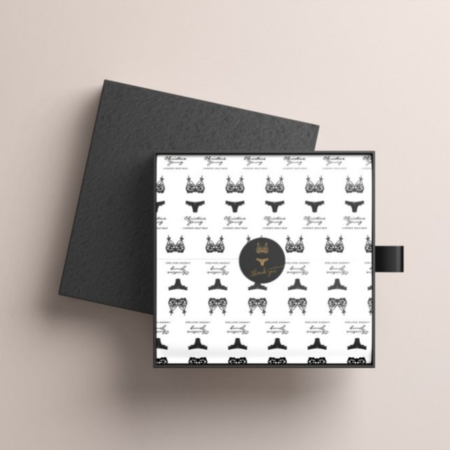 Adesivo Gold Glitter Logo Lingerie Boutique Thank You (Criador carregado)