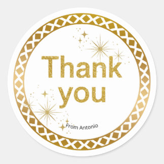 Adesivo Gold Glitter “Thank You” Sticker