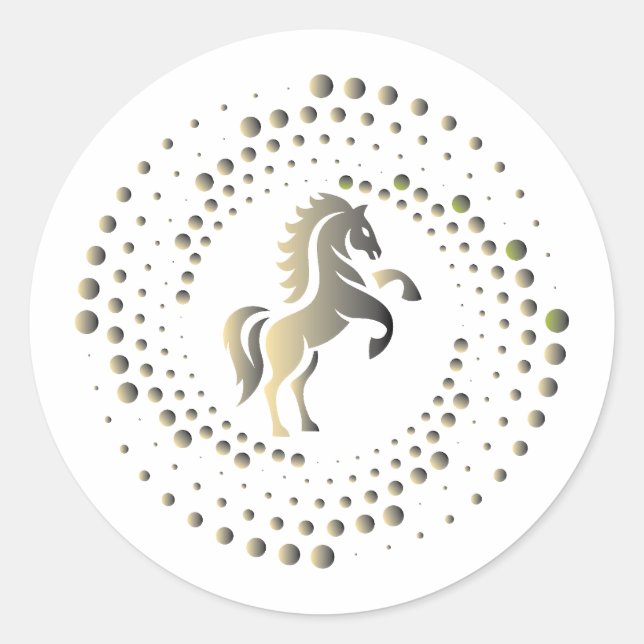 Adesivo gold horse racing Logo Design (Frente)