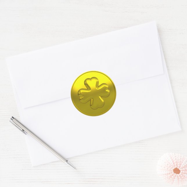 Adesivo Gold Luxury Shamrock Coin for St. Patrick’s Day (Envelope)