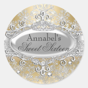Adesivo Gold Princess Winter Wonderland Sweet 16