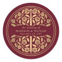 Gold Red Royal Medieval Sword Wedding 