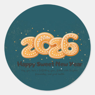 Adesivo Gold typography happy new year 2026