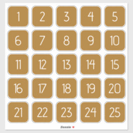 Adesivo Golden Brown Customizable Square Number Stickers 