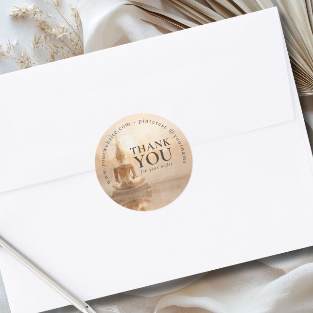 Adesivo Golden Buddha Business Salon (Golden Buddha Business Salon Custom Classic Round Sticker)