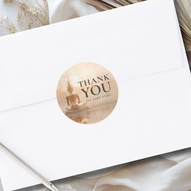 Adesivo Golden Buddha Business Salon (Golden Buddha Business Salon Classic Round Sticker)