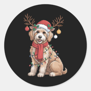 Adesivo Golden Doodle Reindeer Magnífico Natal Árvore 