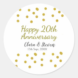 Adesivo Golden dots glitter happy 20th anniversary wedding