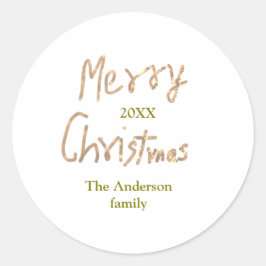 Adesivo Golden glitter merry christmas add family name yea