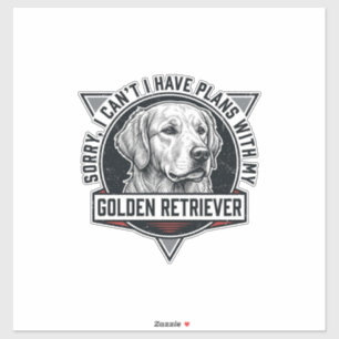 Adesivo Golden Retriever Desculpe Tenho Planos Amante de C